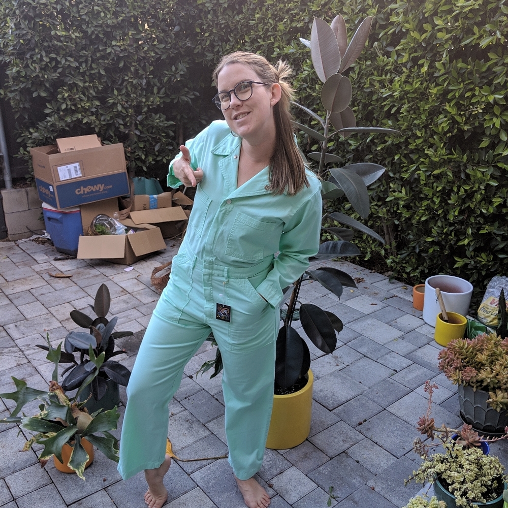 Big Bud Press mint everyday jumpsuit sz M